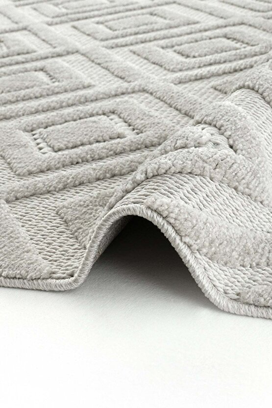 Dizayn Kaymaz Taban Koridor Halısı Kesme Yolluk Mutfak Halısı Modern Salon Halısı 1089 GRİ