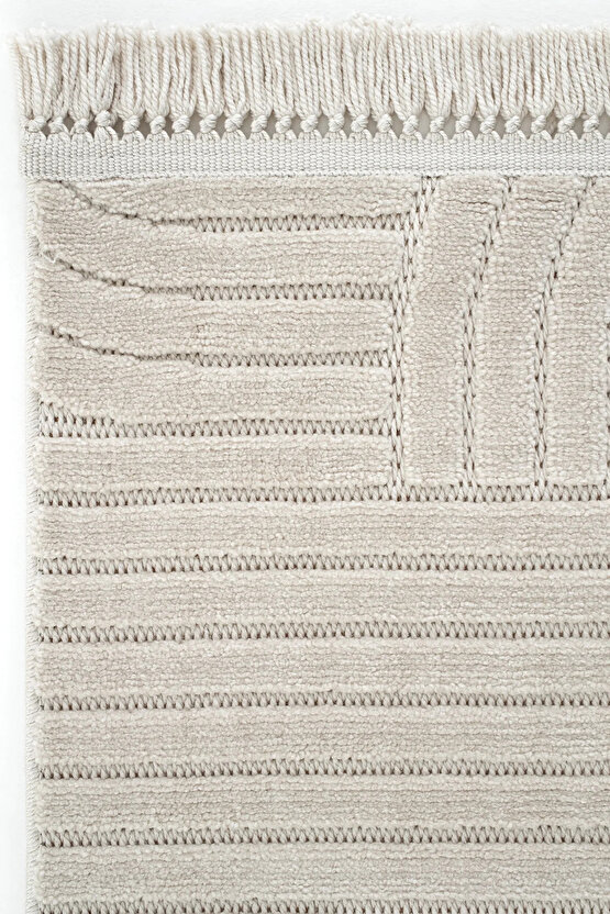 Dizayn Kaymaz Taban Koridor Halısı Kesme Yolluk Mutfak Halısı Modern Salon Halısı 1090 BEJ