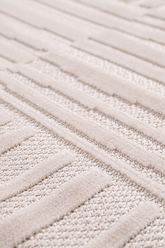 Bambu Yumuşak Halı Salon Mutfak Koridor Kesme Yolluk Dokuma Makine Halısı Art Bej