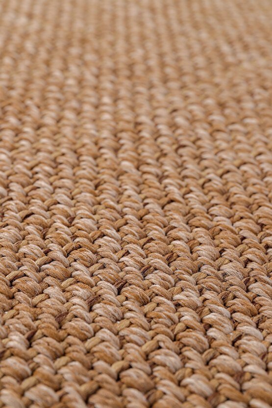 0604-Krem Kumaş Bordür Sisal Halı Kilim Hav Toz Vermez Kolay Temizlenen Hasır Kilim