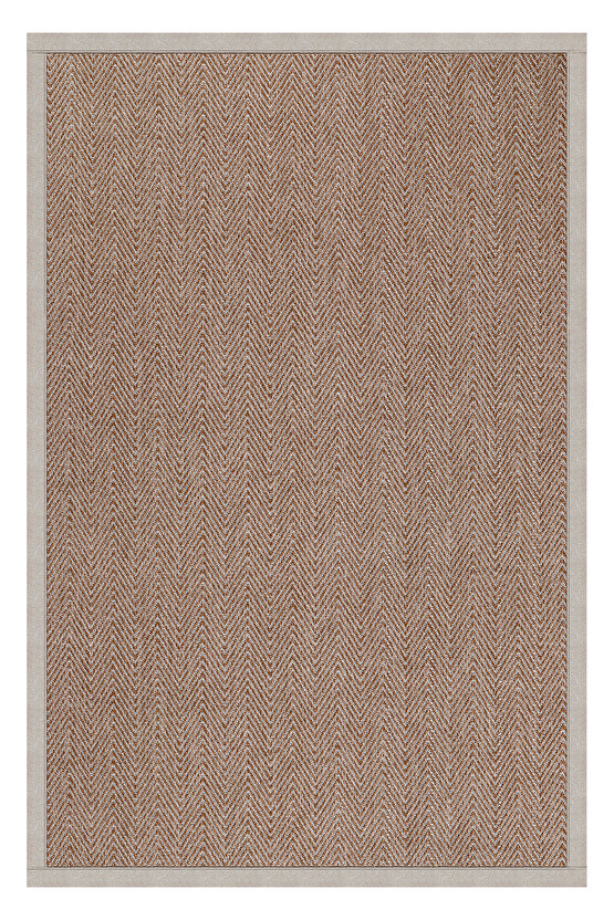 0408-Bej Kumaş Bordür Sisal Halı Kilim Hav Toz Vermez Kolay Temizlenen Hasır Kilim