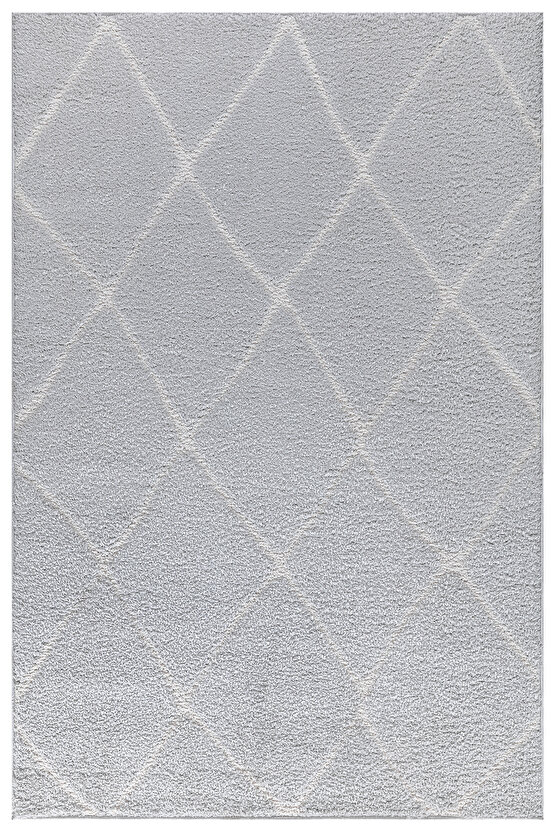 B109 Gri Kolay Kullanım Hav Toz Vermez Yumuşak Dokulu Uzun Tüylü Modern Shaggy Halı