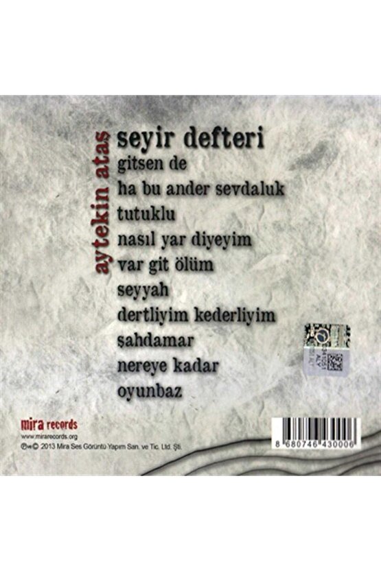 Aytekin Ataş - Seyir Defteri ( CD ) Ambalajında