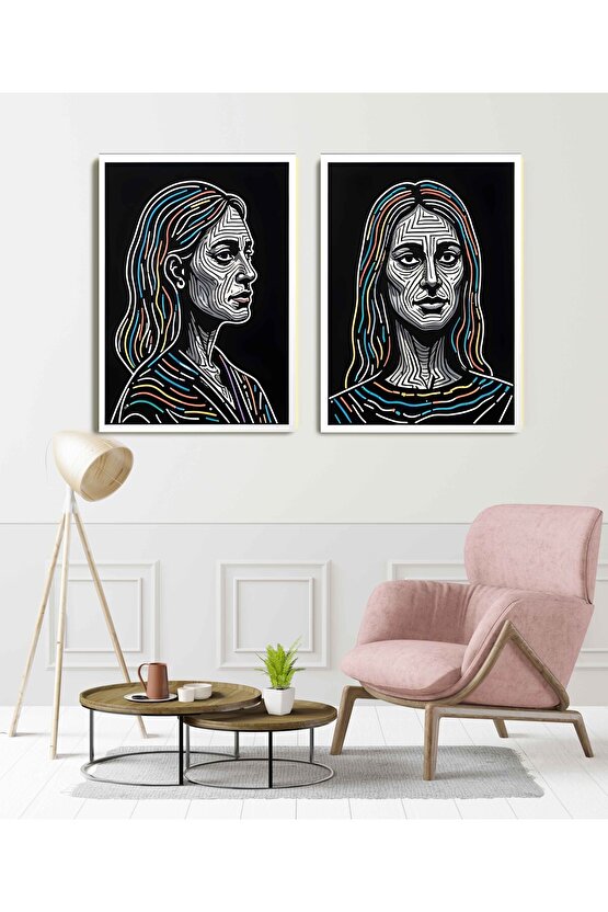 Matisse - Sanat - Soyut - Doğa - Ev - Yaşam ( 2 Li Çerçevesiz ) Poster - Afiş - Tablo NNHT580