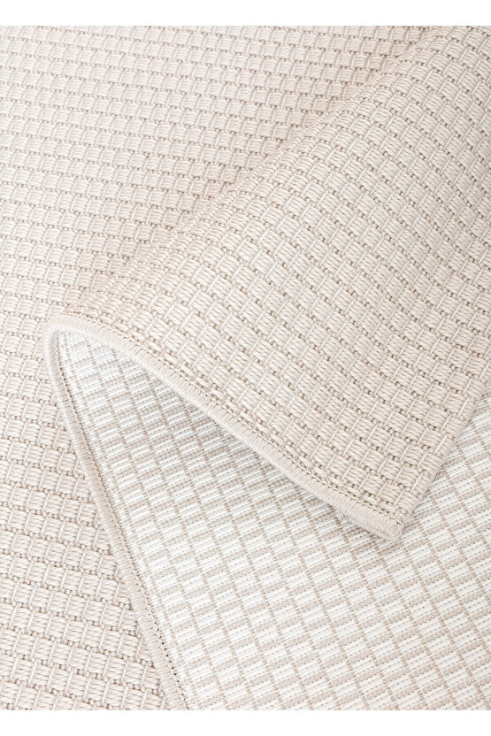 Sisal Jut Hasır Model Tek Renk Dokuma Yıkanabilir Toz Vermez Halı Krem