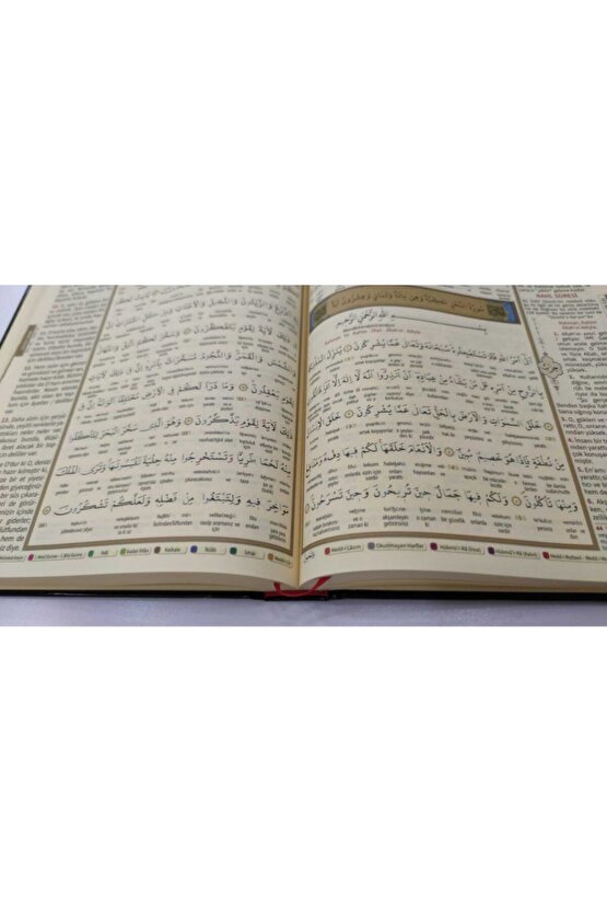 Büyük Boy Beş Özellikli Kuran-ı Kerim Meali Türkçe Transkript Kelime Mealli Tecvidli Arapça Okunuş