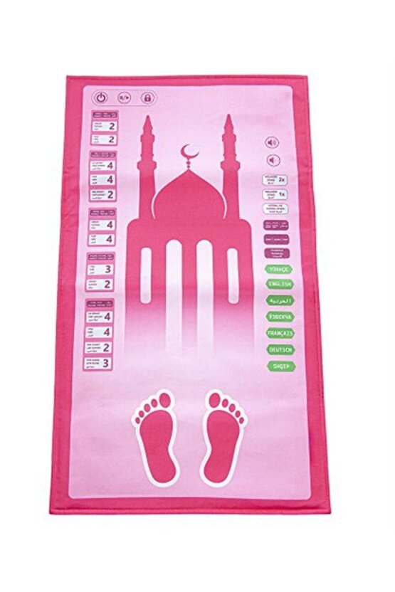 PEMBE Benim Seccadem Çocuklar İçin 7 Dilde Sesli Konuşan Namaz Kıldıran Seccade (Kod:508P)