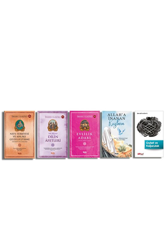 iMAM GAZALİ KİTAP SETİ (5 KİTAP) Nefs Terbiyesi-Evlilik Adabı-Dilin Afetleri-Gıybet ve Koğucuk
