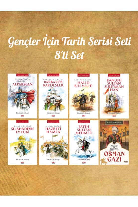 Gençler İçin Tarih Serisi Alparslan - Barbaros Kardeşler - Fatih Sultan Mehmed - Osman Gazi 8li Set