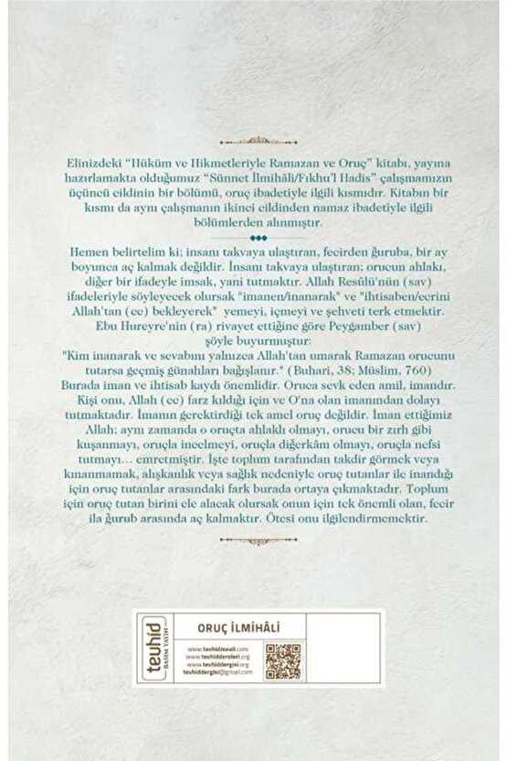 Hüküm Ve Hikmetleriyle Ramazan Ve Oruç