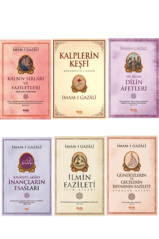 Imamı Gazali Seri Kalplerin Keşfi-dilin Afetler-ilmin Fazileti-kalbin Sırları Ve Faziletler 6lı Set