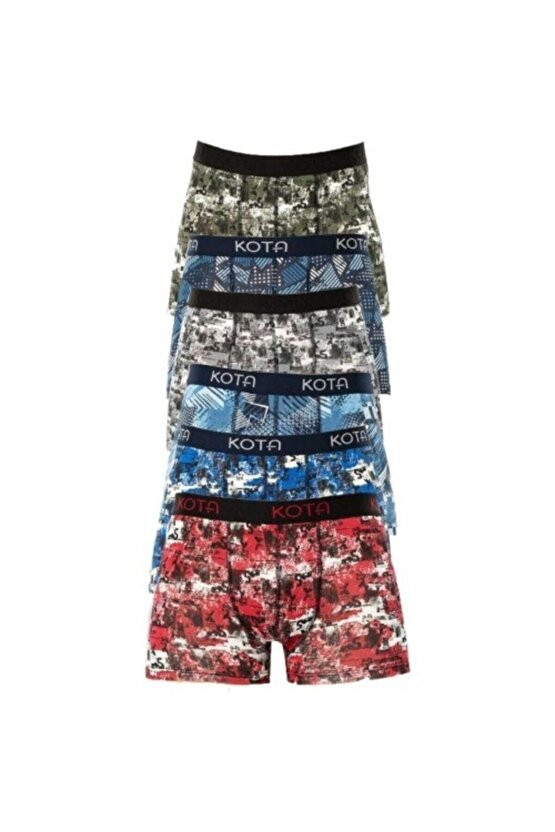 Likralı Desenli Erkek Boxer (4 LÜ KARIŞIK RENK)