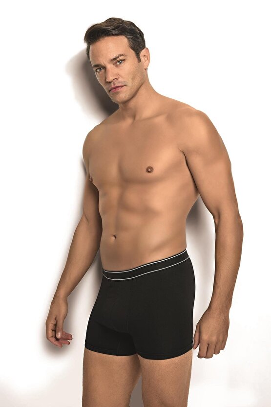 Erkek Siyah Likralı Boxer 277