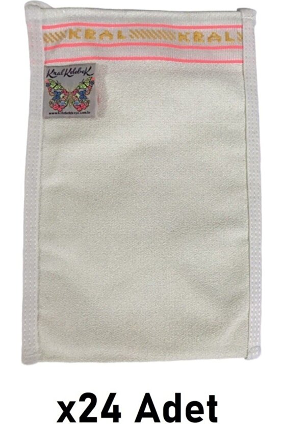 Kelebek Kese Beyaz Kral Kese Süper Kalın Çok Sert Banyo Hamam Kesesi 24 Adet