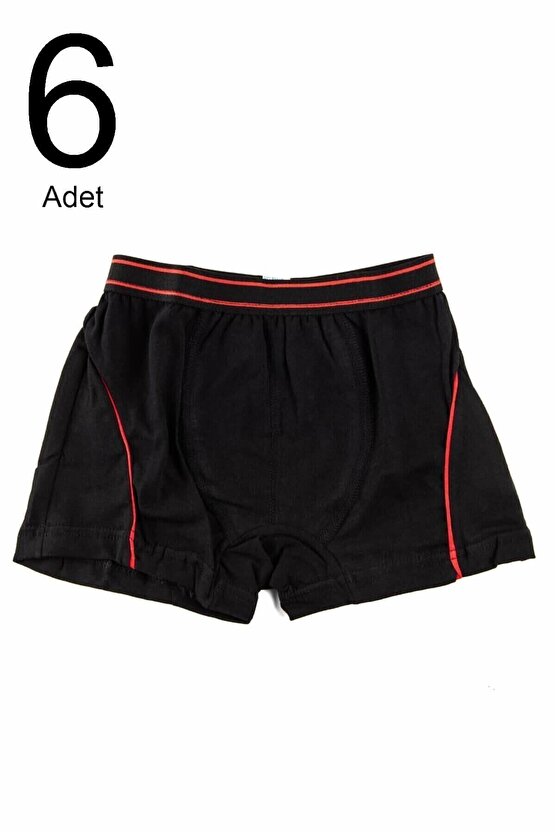 Erkek Çocuk Siyah 6lı Paket Likralı Boxer ELF568TUT01336