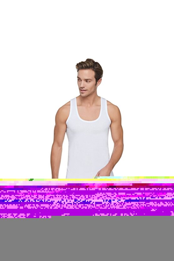 6 Lı Erkek Penye Atlet %100 Pamuk