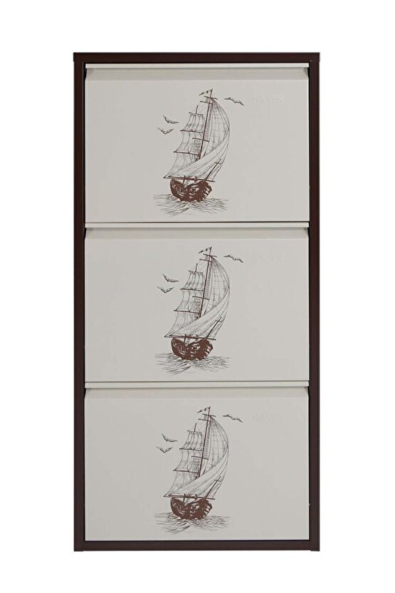 3’lü Metal Ayakkabılık (Kahve-Krem-Gemi) | Dar Alanlar İçin Akıllı Çözüm