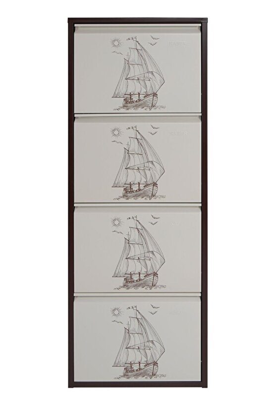 4’lü Metal Ayakkabılık (Kahve-Krem-Gemi) | Dar Alanlar İçin Akıllı Çözüm