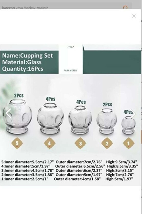 Cam Masaj Kupa Seti 16 Adet 2 Pcs 2