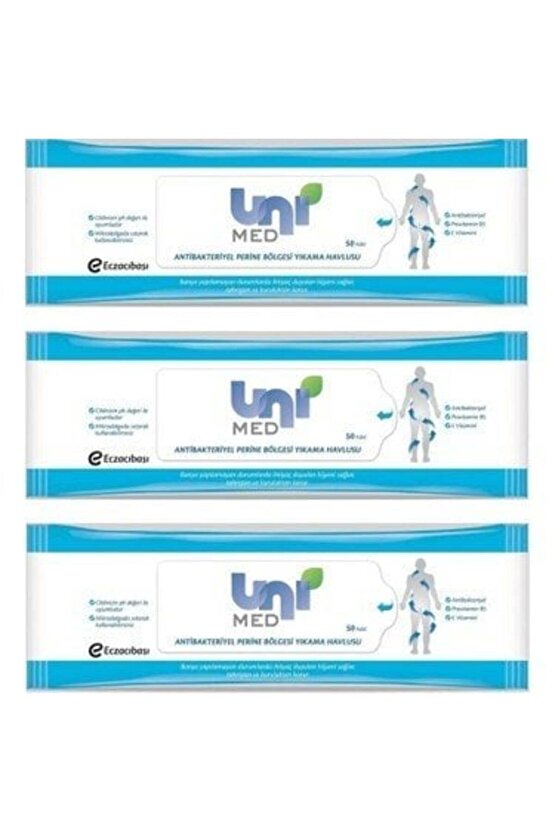 Unimed Perine Bölgesi Yıkama Havlusu 50 Li 3 Paket