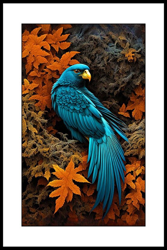 Mavi Papağan Digital Art ( ÇERÇEVESİZ - ÇERÇEVE YOKTUR ) ( ULTRA HD ) FOLYO AFİŞ - POSTER
