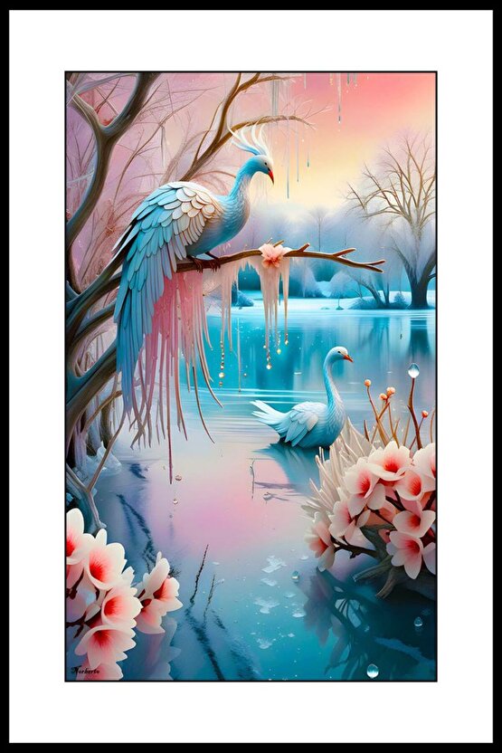 Cennet Kuşları Digital Art ( ÇERÇEVESİZ - ÇERÇEVE YOKTUR ) ( ULTRA HD ) FOLYO AFİŞ - POSTER