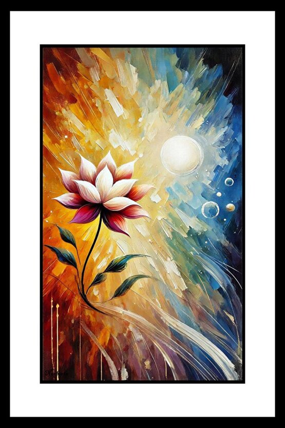 Çiçek ve Güneş Digital Art ( ÇERÇEVESİZ - ÇERÇEVE YOKTUR ) ( ULTRA HD ) FOLYO AFİŞ - POSTER