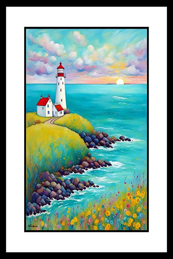 Deniz Feneri Digital Art ( ÇERÇEVESİZ - ÇERÇEVE YOKTUR ) ( ULTRA HD ) FOLYO AFİŞ - POSTER