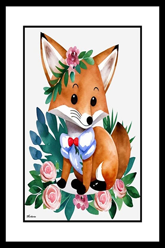 Minik Tatlı Tilki Digital Art ( ÇERÇEVESİZ - ÇERÇEVE YOKTUR ) ( ULTRA HD ) FOLYO AFİŞ - POSTER