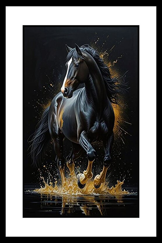 Koşan Kısrak Digital Art ( ÇERÇEVESİZ - ÇERÇEVE YOKTUR ) ( ULTRA HD ) FOLYO AFİŞ - POSTER