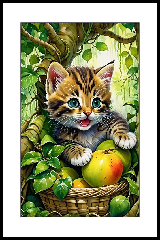 Minik Kedicik Digital Art ( ÇERÇEVESİZ - ÇERÇEVE YOKTUR ) ( ULTRA HD ) FOLYO AFİŞ - POSTER