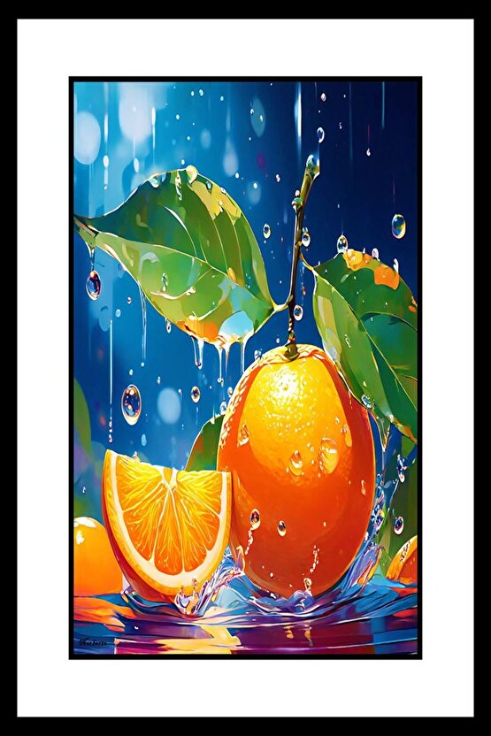 Portakal Dilimi Digital Art ( ÇERÇEVESİZ - ÇERÇEVE YOKTUR ) ( ULTRA HD ) FOLYO AFİŞ - POSTER