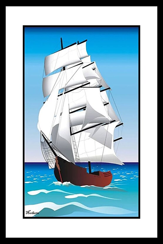 Büyük Kalyon Gemisi Digital Art ( ÇERÇEVESİZ - ÇERÇEVE YOKTUR ) ( ULTRA HD ) FOLYO AFİŞ - POSTER