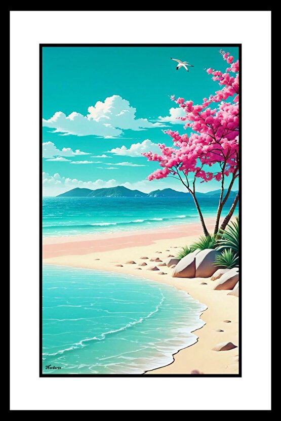 Issız Sahil Digital Art ( ÇERÇEVESİZ - ÇERÇEVE YOKTUR ) ( ULTRA HD ) FOLYO AFİŞ - POSTER