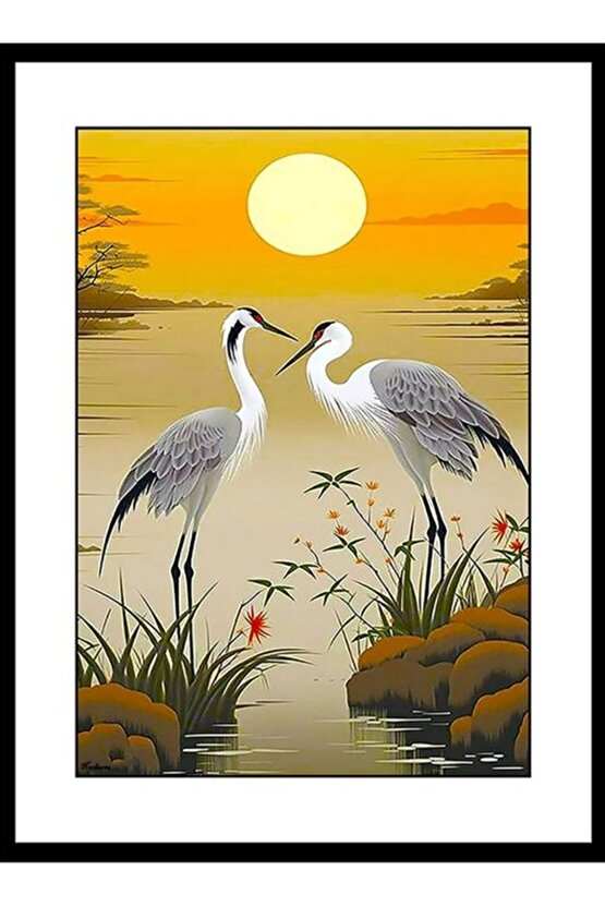 İki Güzel Kuş Digital Art ( ÇERÇEVESİZ - ÇERÇEVE YOKTUR ) ( ULTRA HD ) FOLYO AFİŞ - POSTER