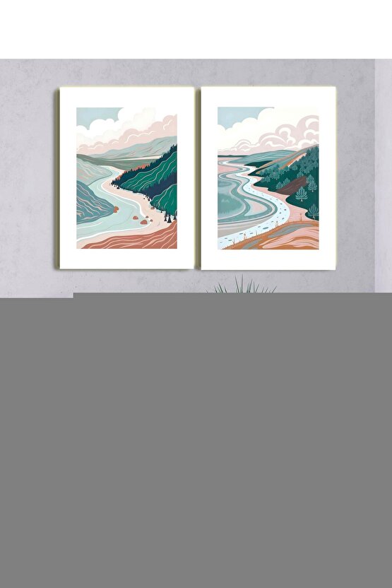 Matisse - Sanat - Soyut - Doğa - Ev - Yaşam ( 2 Li Çerçevesiz ) Poster - Afiş - Tablo NNHT384