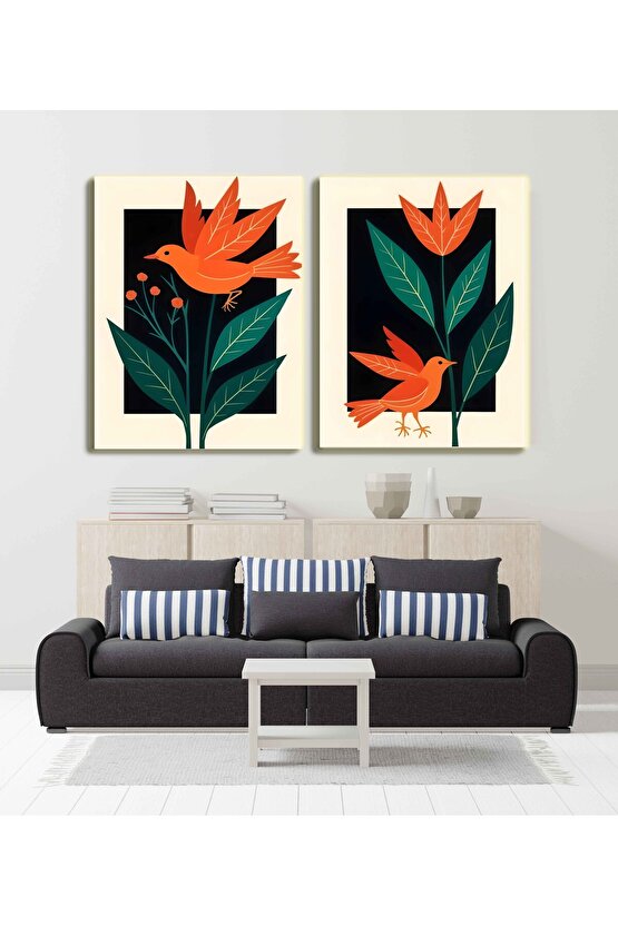 Matisse - Sanat - Soyut - Doğa - Ev - Yaşam ( 2 Li Çerçevesiz ) Poster - Afiş - Tablo NNHT470