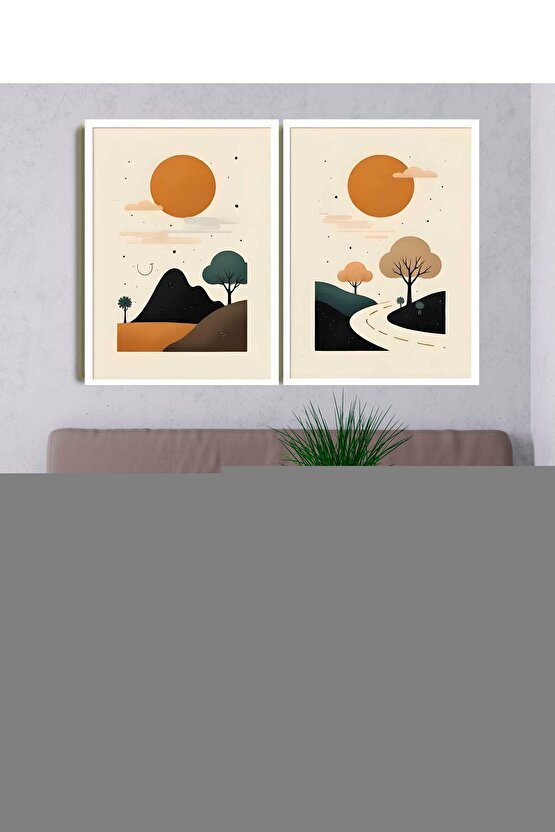 Matisse - Sanat - Soyut - Doğa - Ev - Yaşam ( 2 Li Çerçevesiz ) Poster - Afiş - Tablo NNHT669