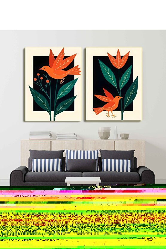 Matisse - Sanat - Soyut - Doğa - Ev - Yaşam ( 2 Li Çerçevesiz ) Poster - Afiş - Tablo NNHT117