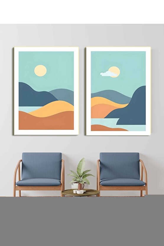 Matisse - Sanat - Soyut - Doğa - Ev - Yaşam ( 2 Li Çerçevesiz ) Poster - Afiş - Tablo NNHT348