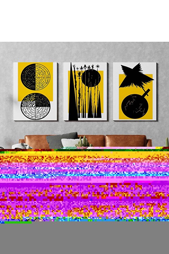 Matisse - Boho - Art Deco - Soyut - Doğa ( 3 lü Çerçevesiz ) Poster - Afiş - Tablo KR2C00023