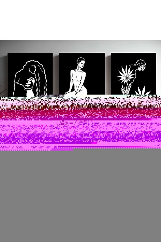 Matisse - Boho - Art Deco - Soyut - Doğa ( 3 lü Çerçevesiz ) Poster - Afiş - Tablo KR2C01014