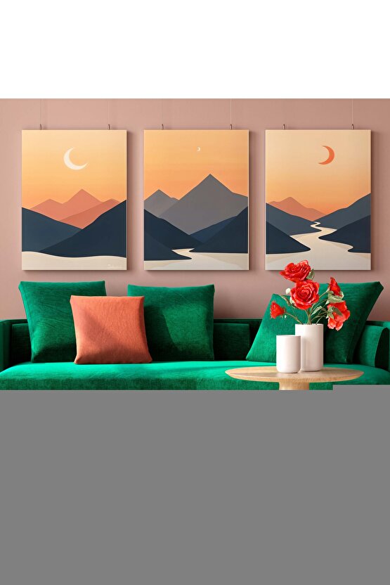 Matisse - Boho - Art Deco - Soyut - Doğa ( 3 lü Çerçevesiz ) Poster - Afiş - Tablo KR2C00666