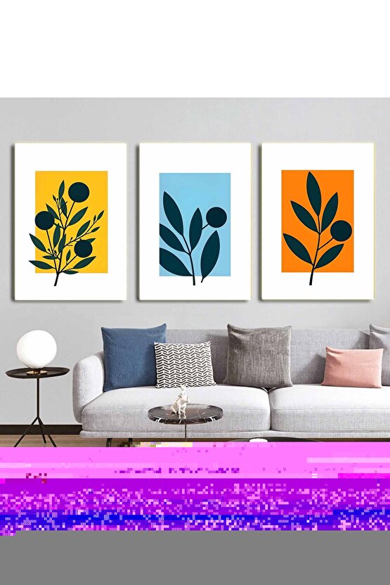 Matisse - Boho - Art Deco - Soyut - Doğa ( 3 lü Çerçevesiz ) Poster - Afiş - Tablo KR2C00108