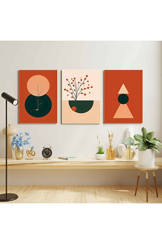 Matisse - Boho - Art Deco - Soyut - Doğa ( 3 lü Çerçevesiz ) Poster - Afiş - Tablo KR2C01136