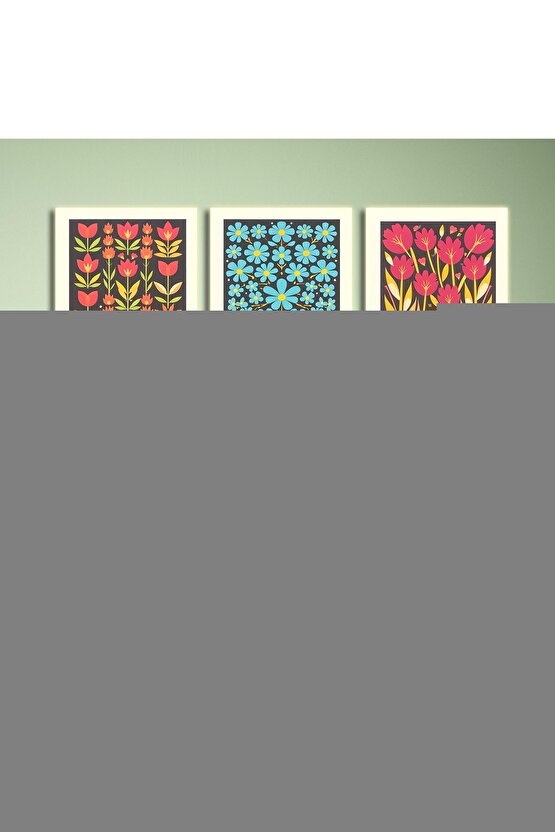 Matisse - Boho - Art Deco - Soyut - Doğa ( 3 lü Çerçevesiz ) Poster - Afiş - Tablo KR2C00673