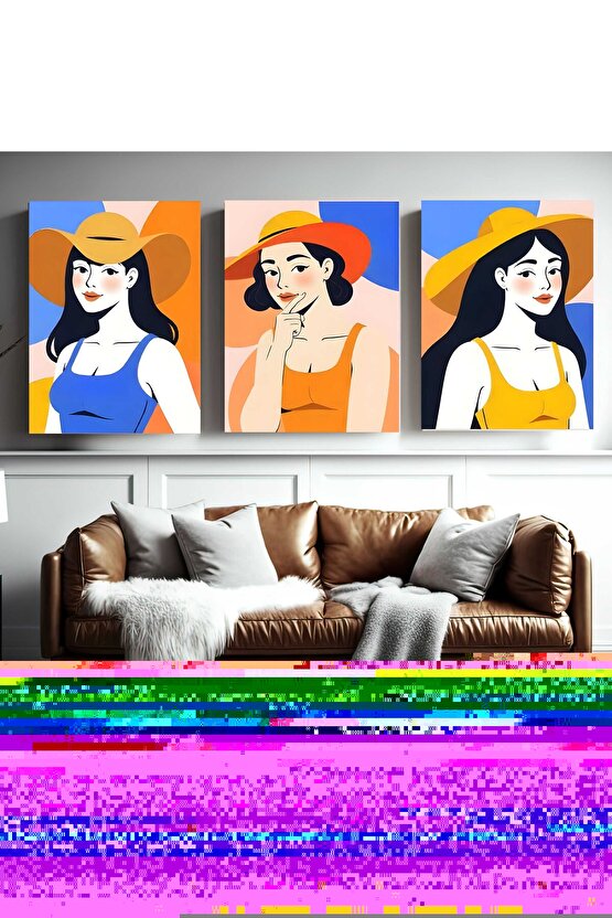 Matisse - Boho - Art Deco - Soyut - Doğa ( 3 lü Çerçevesiz ) Poster - Afiş - Tablo KR2C01190