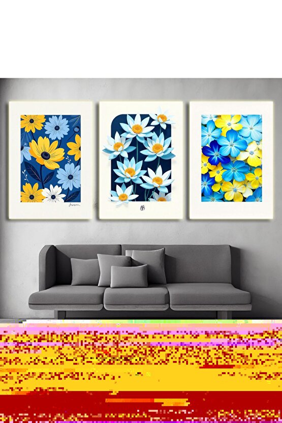 Matisse - Boho - Art Deco - Soyut - Doğa ( 3 lü Çerçevesiz ) Poster - Afiş - Tablo KR2C00148