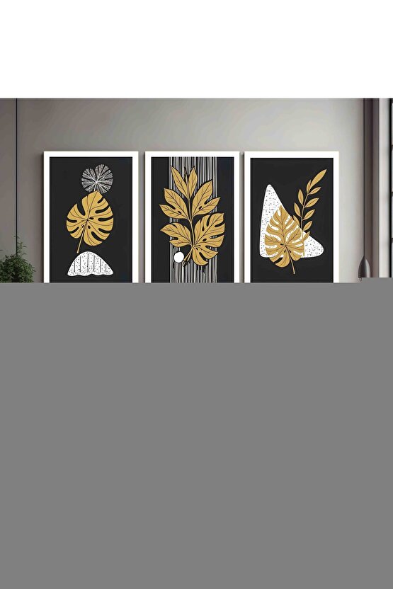 Matisse - Boho - Art Deco - Soyut - Doğa ( 3 lü Çerçevesiz ) Poster - Afiş - Tablo KR2C00271