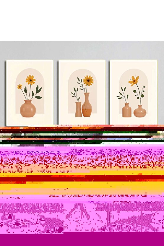 Matisse - Boho - Art Deco - Soyut - Doğa ( 3 lü Çerçevesiz ) Poster - Afiş - Tablo KR2C00082